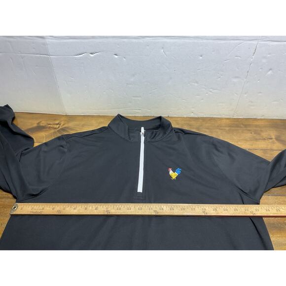 Waggle Golf Half Zip Pullover Mens XL Black Performance Stretch Rooster - Picture 8 of 12